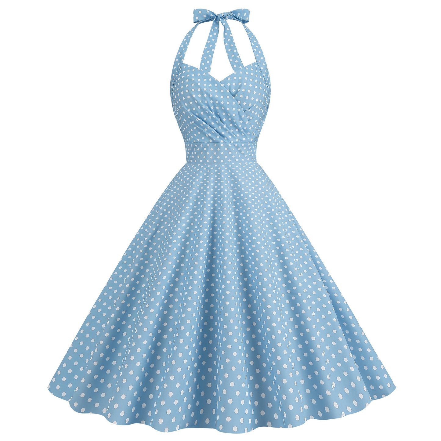 Retro Sexy Halter Chest-wrapped Slim-fit Printed Large Swing Dress