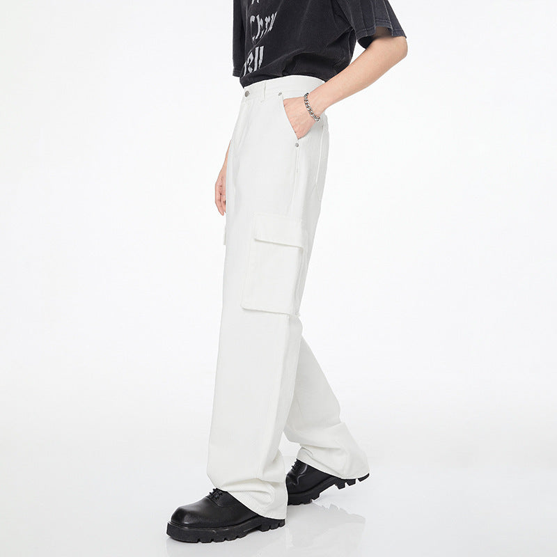Men and Women Style Workwear Style White Jeans