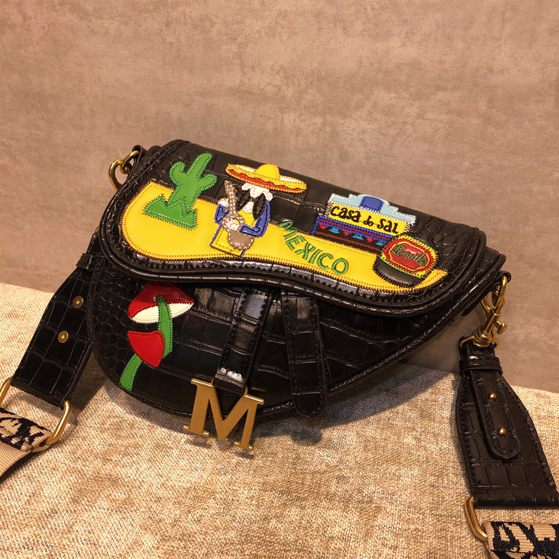 Embroidered Messenger Bag Shoulder Bag Women