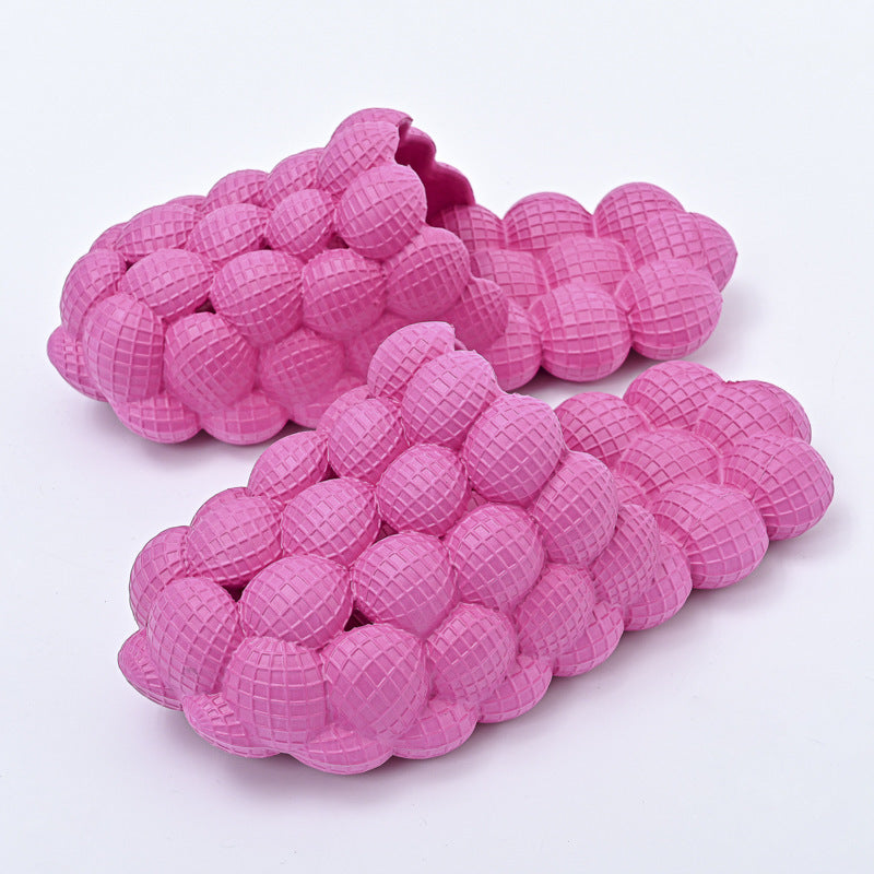 New Summer Fashion Massage Mesh Bubble Bathroom Slides Anti-Skid Slippers