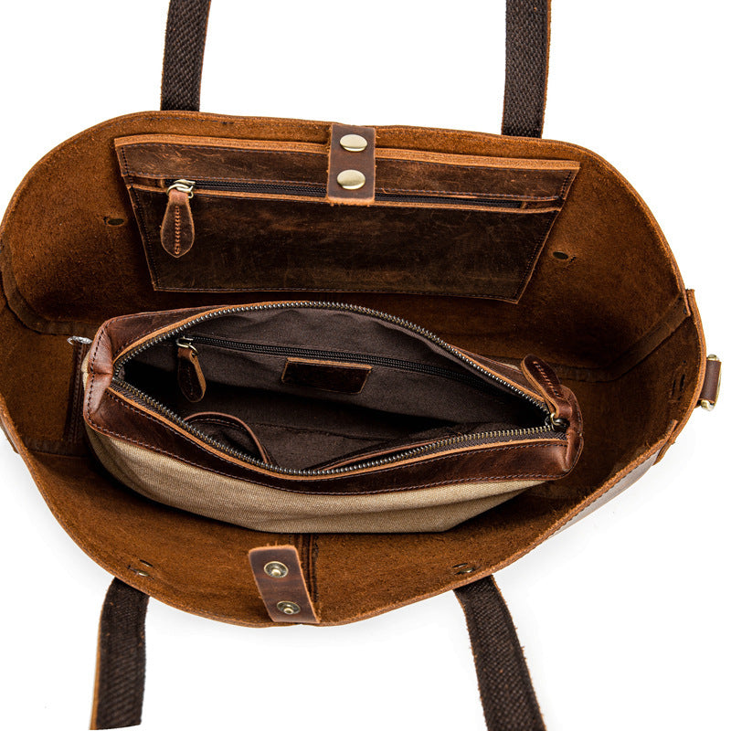 Genuine Leather Large-Capacity Women's Shoulder Bag Tote