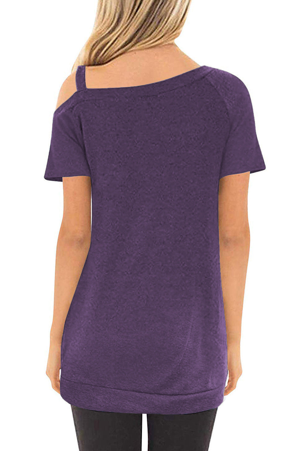Solid color fashion strapless pullover female t-shirt
