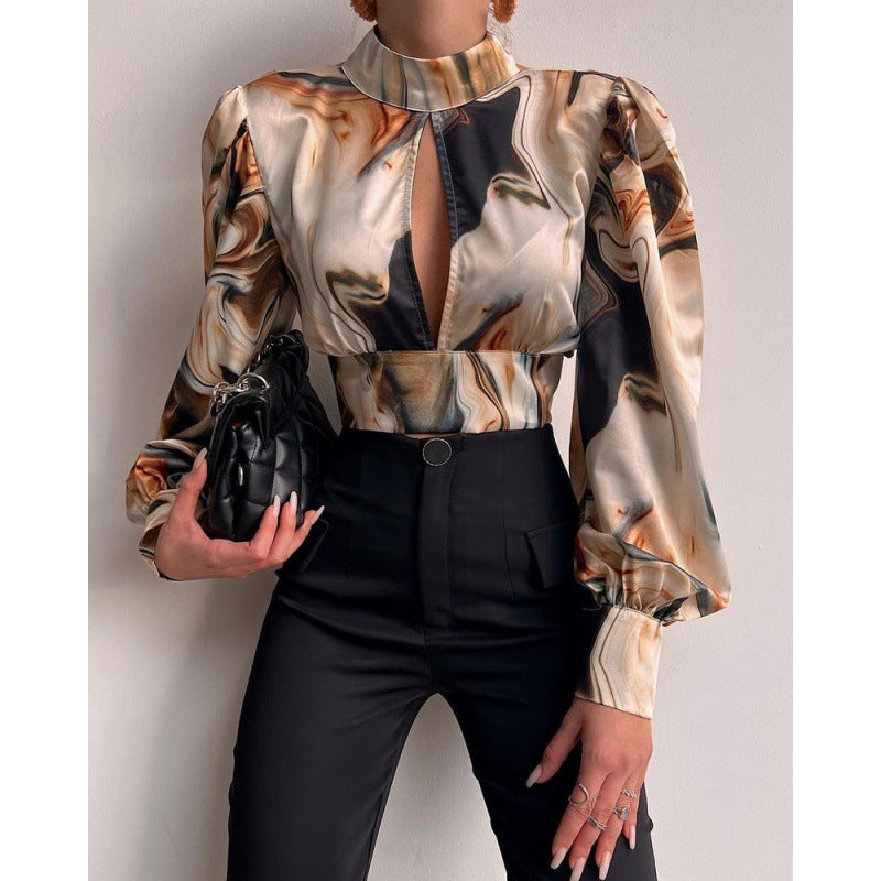 Women's Fashion Hollowed-out Top Shirt