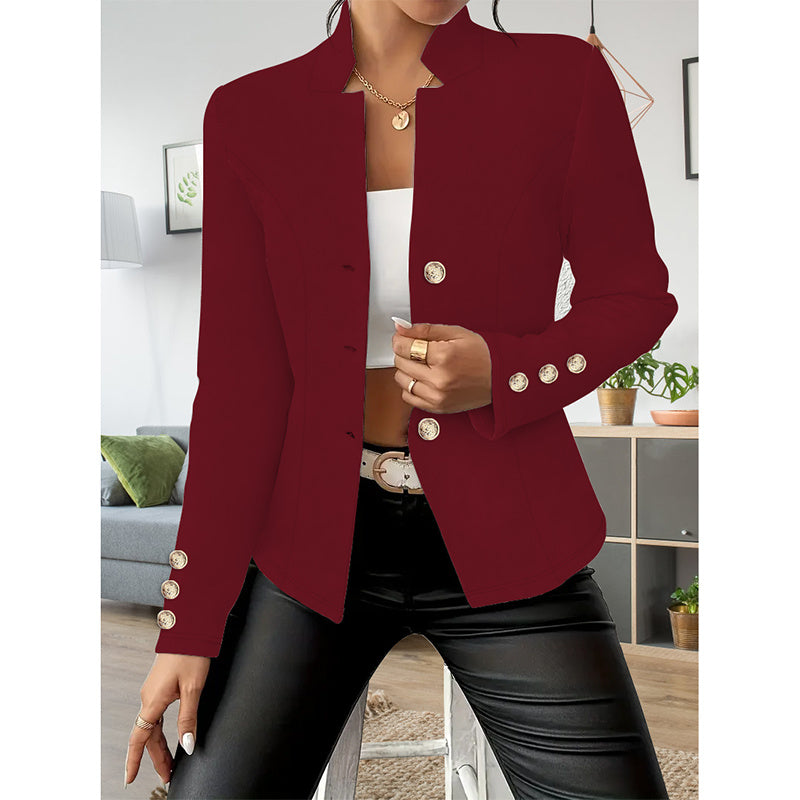 Women Casual Blazers Long Sleeve Business Outerwear Slim Fitting