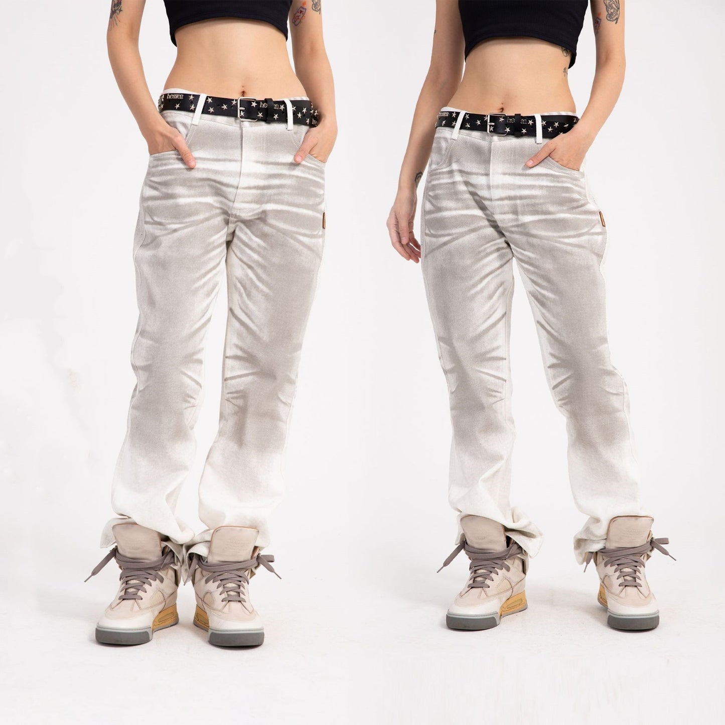 Men's High-waist Gradient Casual Jeans