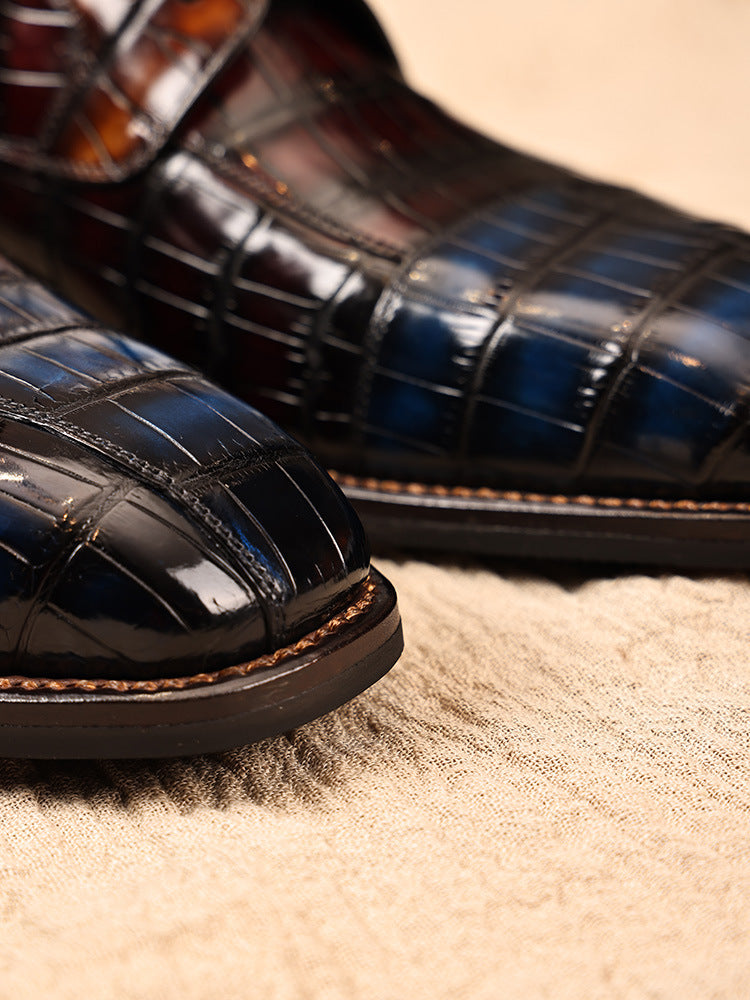 Polished Men's Genuine Crocodile Leather Dress Shoes