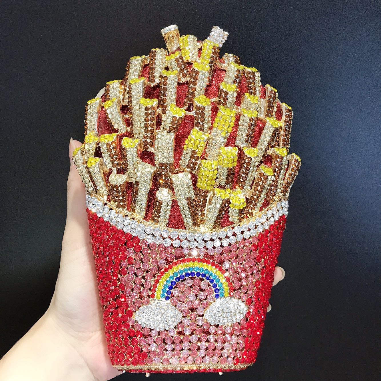 French fries diamond wisp empty metal bag