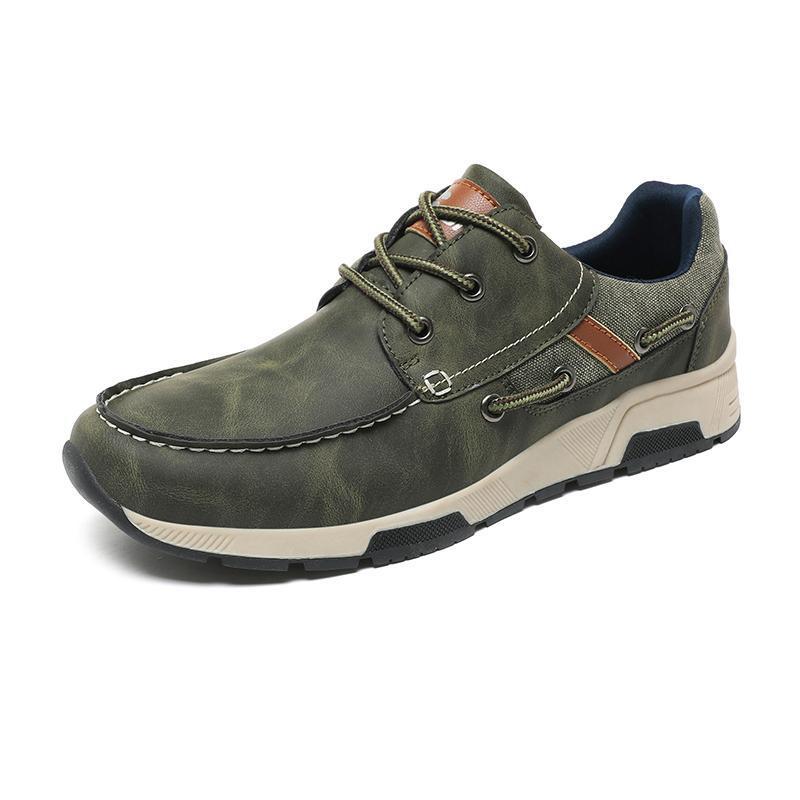 Leather Breathable Sneaker Men's Plus Size Casual Commuter Shoes