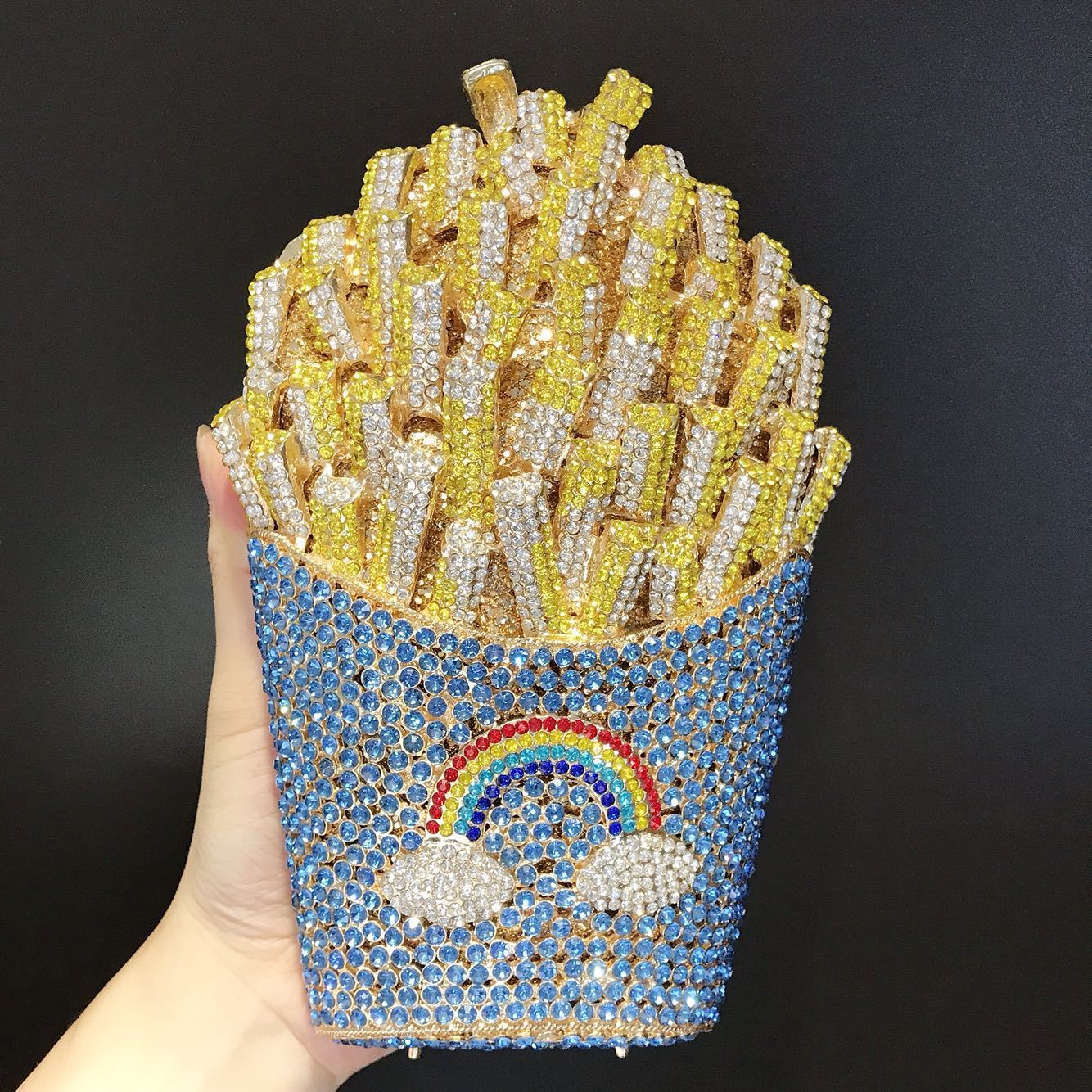 French fries diamond wisp empty metal bag