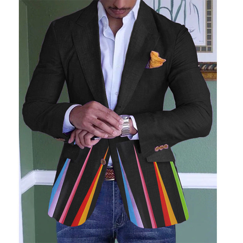 Men's Single Row Two Button Plaid Blazer