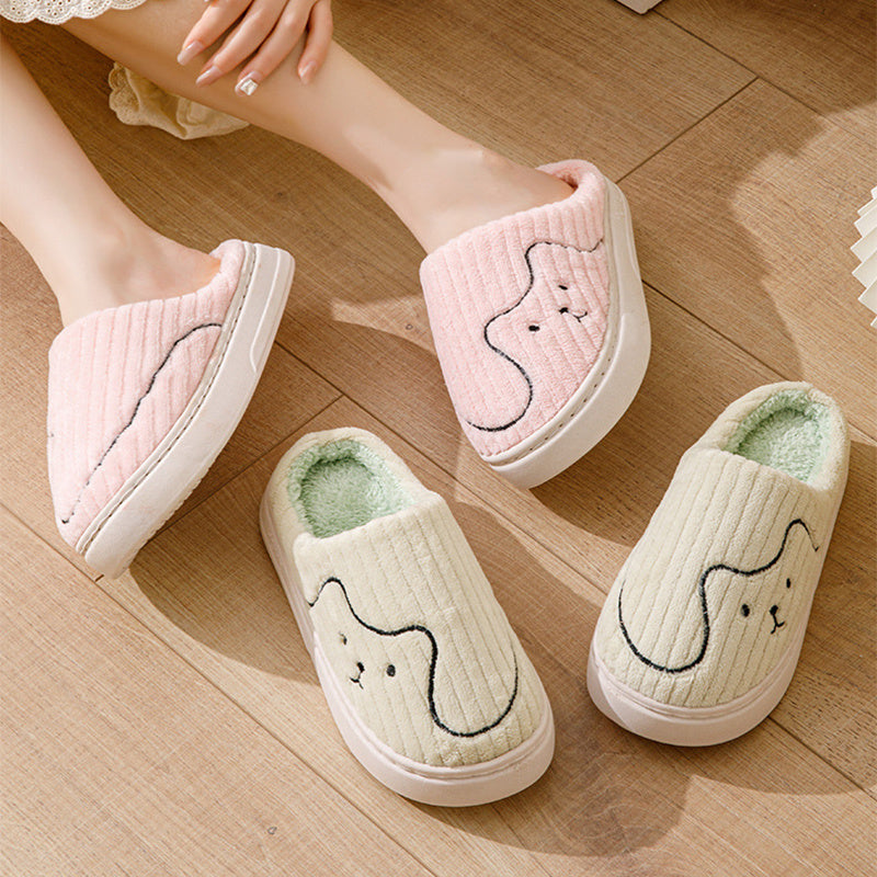 Striped Cat Slippers, Indoor Couple Non-slip Floor Slipper