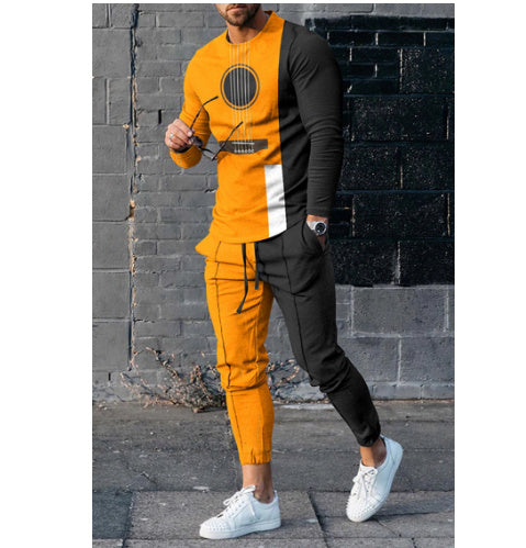 Multi-color Long Sleeve Casual Sports Men Suit