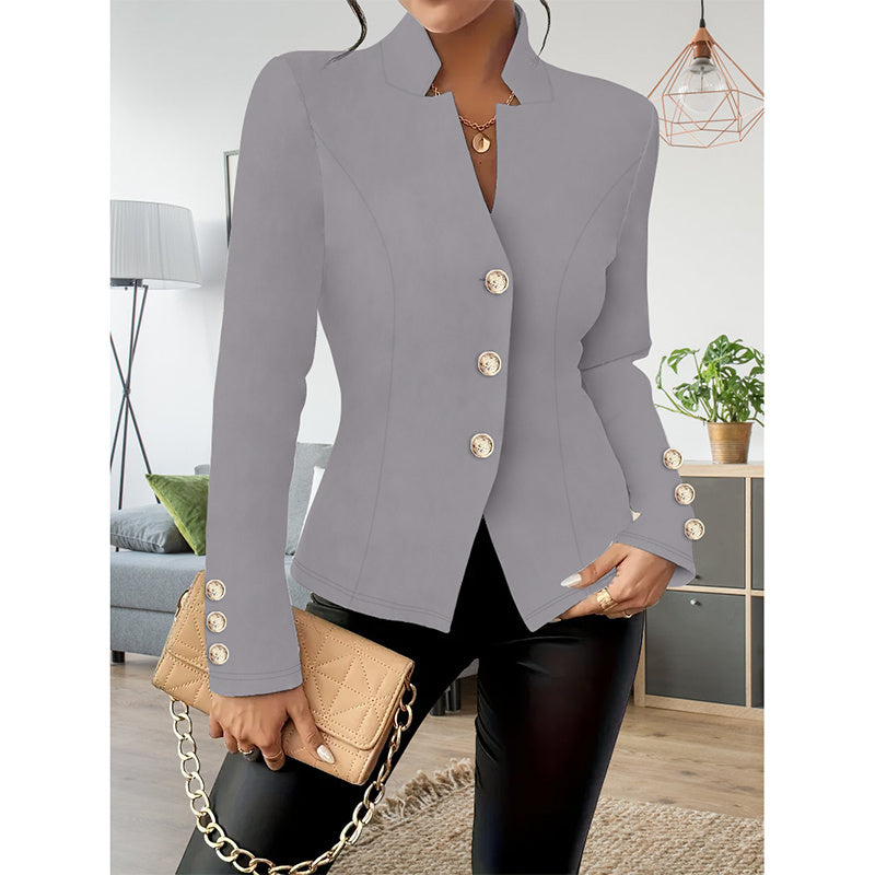 Women Casual Blazers Long Sleeve Business Outerwear Slim Fitting
