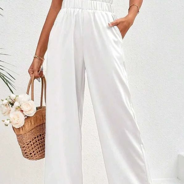 New Loose Cotton And Linen High Waist Wide Leg Trousers