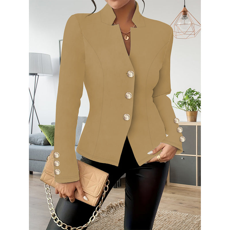 Women Casual Blazers Long Sleeve Business Outerwear Slim Fitting