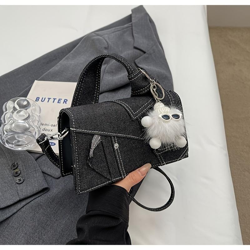 Women's Quilted Denim Crossbody Evening Chain Shoulder Bag