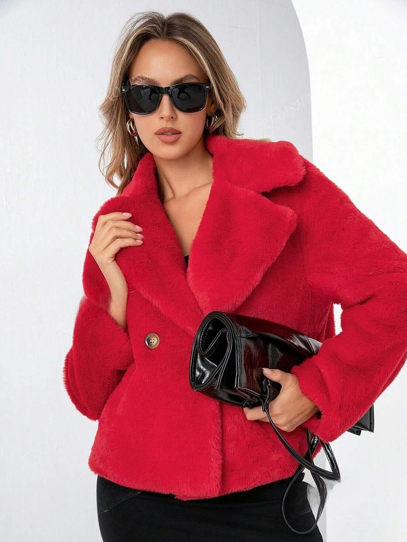 Fashion Loose Short Fox Fur Women's Coat