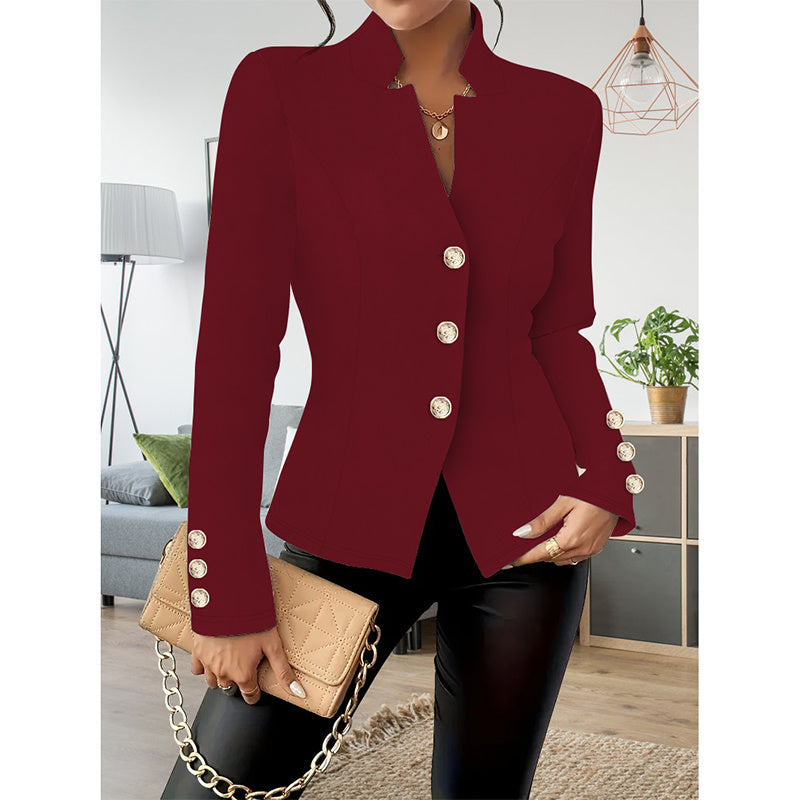 Women Casual Blazers Long Sleeve Business Outerwear Slim Fitting