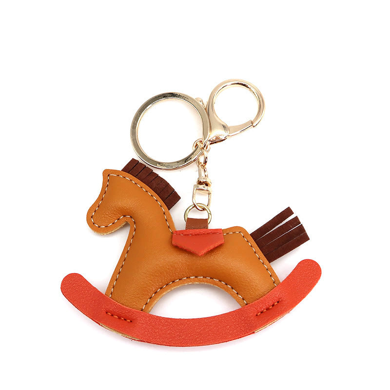 Handmade Leather Green Horse Handbag Pendant