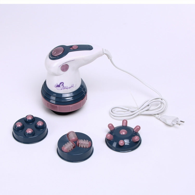 Electric Body Slimming Massager with 4 Interchangeable Heads and Stepless Speed Control