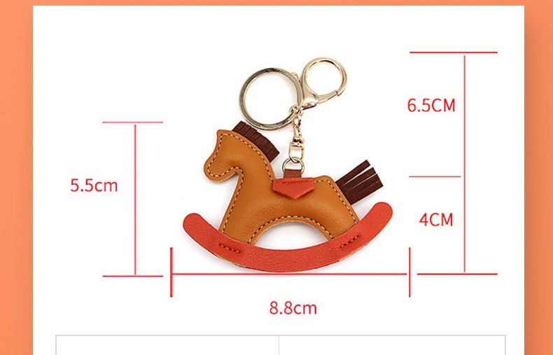 Handmade Leather Green Horse Handbag Pendant