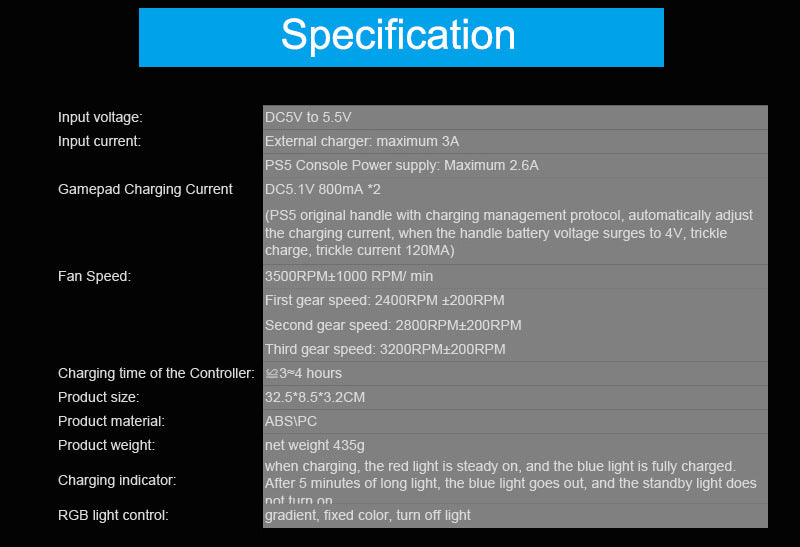 PS5 Host Multi-function Cooler Pad