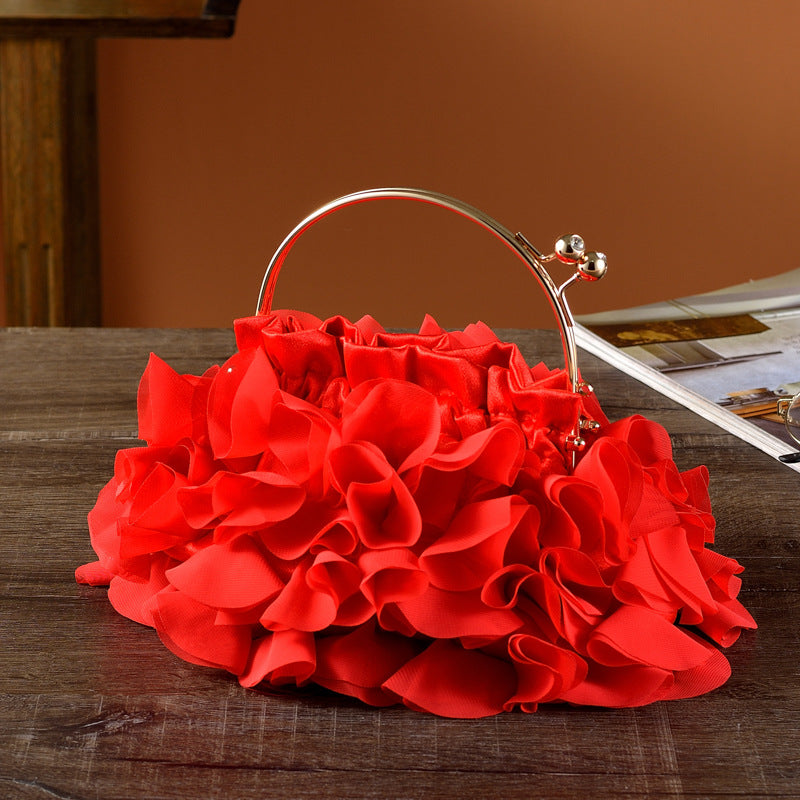 Ladies' Polyester Dumpling Banquet Bag with Floral Design