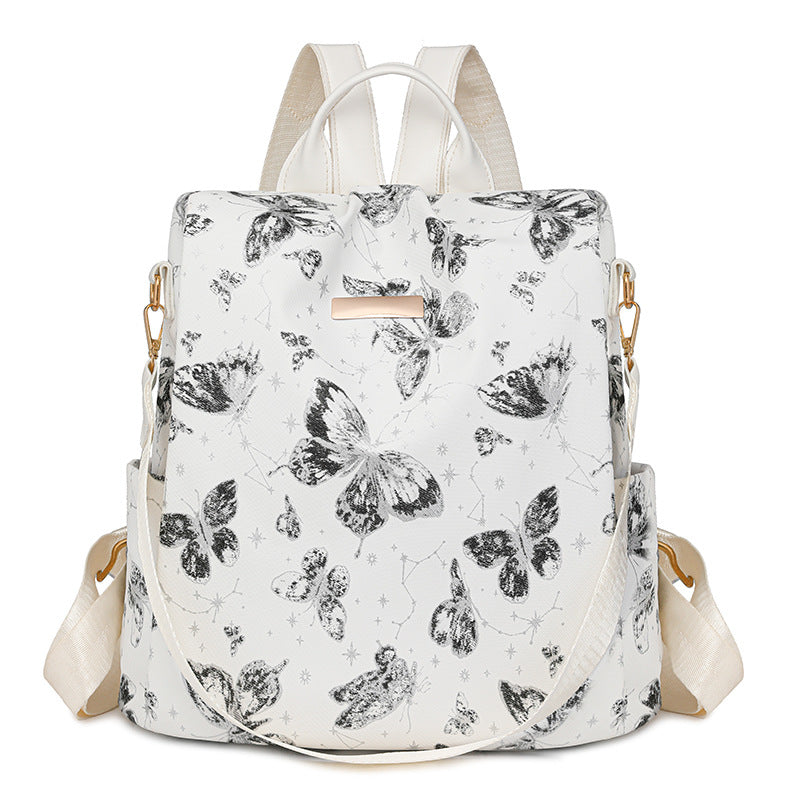Butterfly Printed Shoulder Bag Large Capacity Backpack