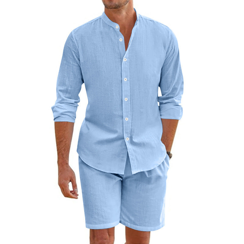 Top And Drawstring Shorts Beach Clothing For Men