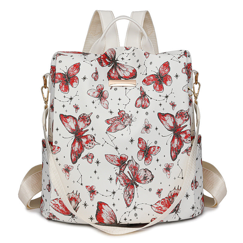 Butterfly Printed Shoulder Bag Large Capacity Backpack
