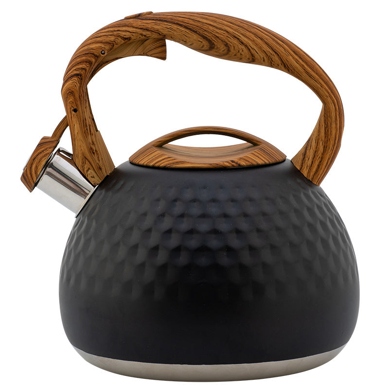 Black Hammer Pattern Whistle Kettle Coffee Brewing Milk Sound Water Pot
