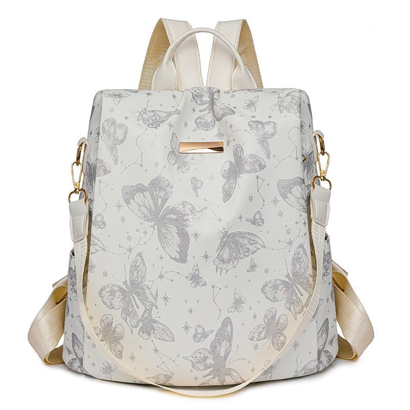 Butterfly Printed Shoulder Bag Large Capacity Backpack