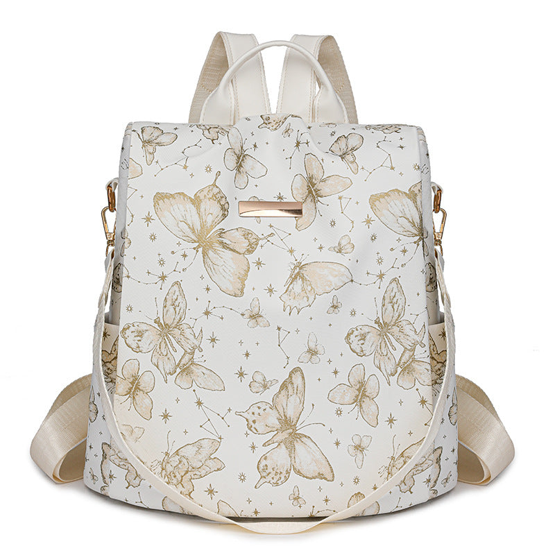 Butterfly Printed Shoulder Bag Large Capacity Backpack
