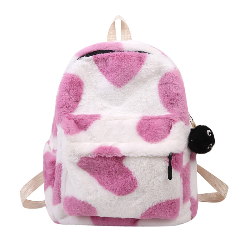 Internet Celebrity Autumn And Winter Furry Scarf Backpack