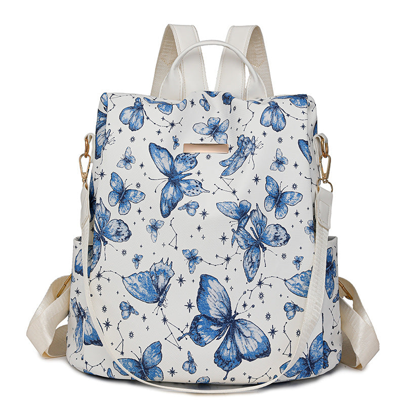 Butterfly Printed Shoulder Bag Large Capacity Backpack
