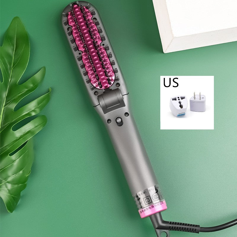 Dual Purpose Negative Ion Electric Hair Straightening Comb - Green, Ceramic Glaze, 390x144x45mm