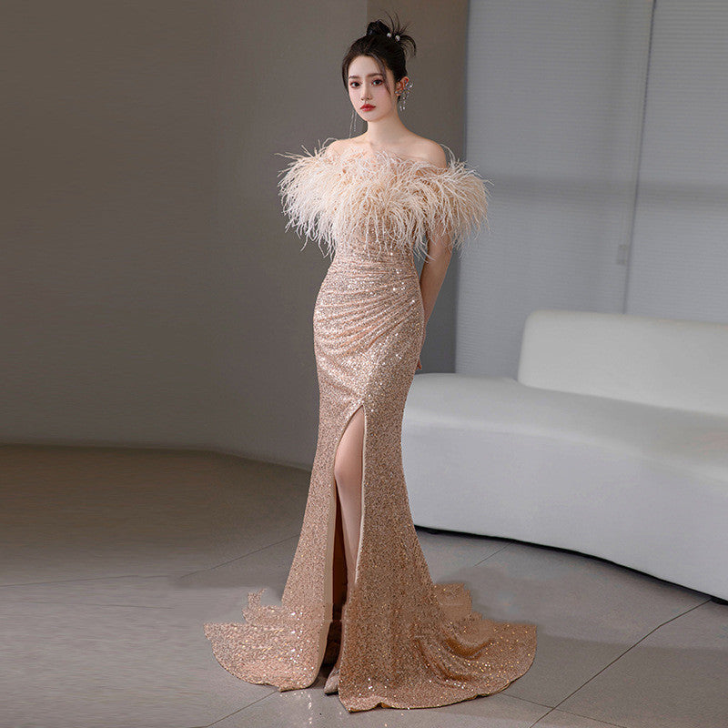 Evening Dress Banquet Atmosphere Fishtail Long