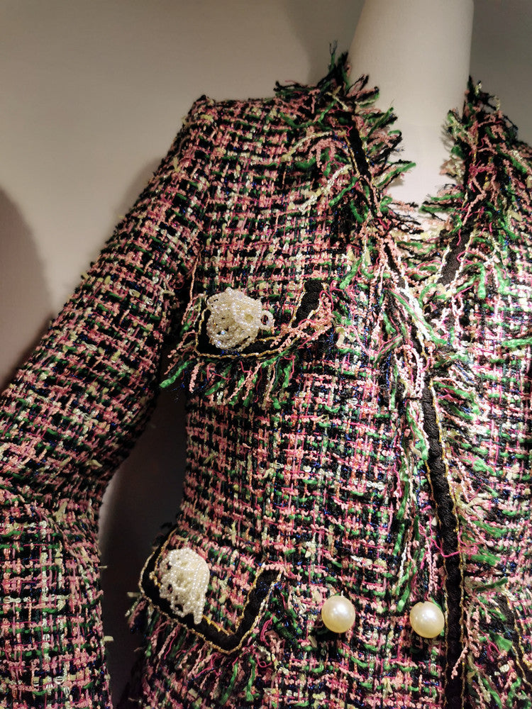 Two-piece Woven Woolen Coat Slim Slimming Medium-length Woolen Coat