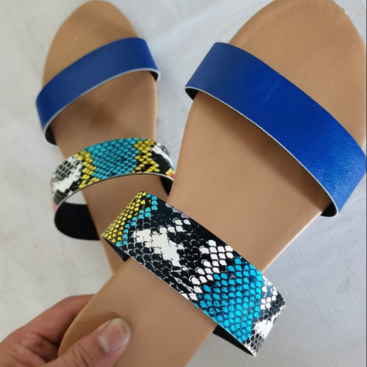 Sandals Flat Bottom Ladies Slippers Flat Hollow Fashion Women's Round Bulge Bag