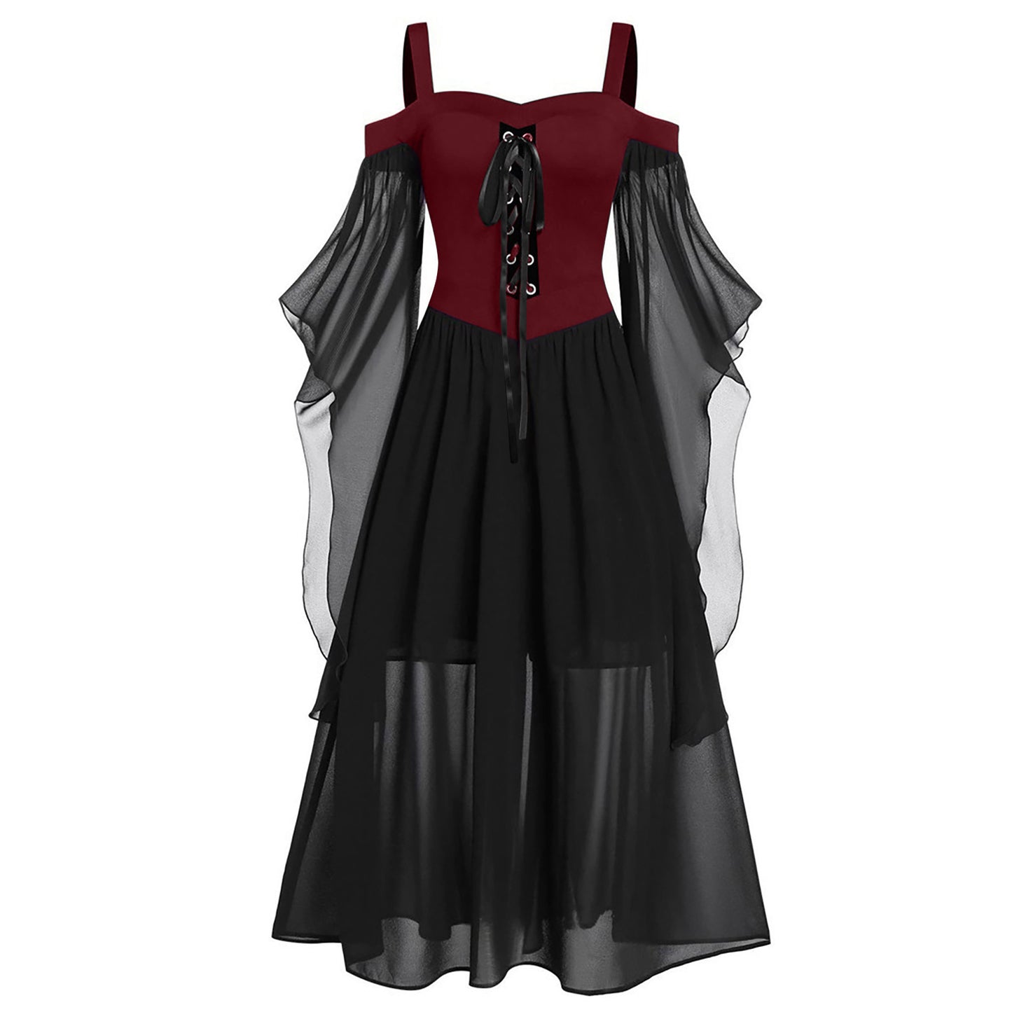 Halloween Witch Black One-Piece Dress with Sling Strap