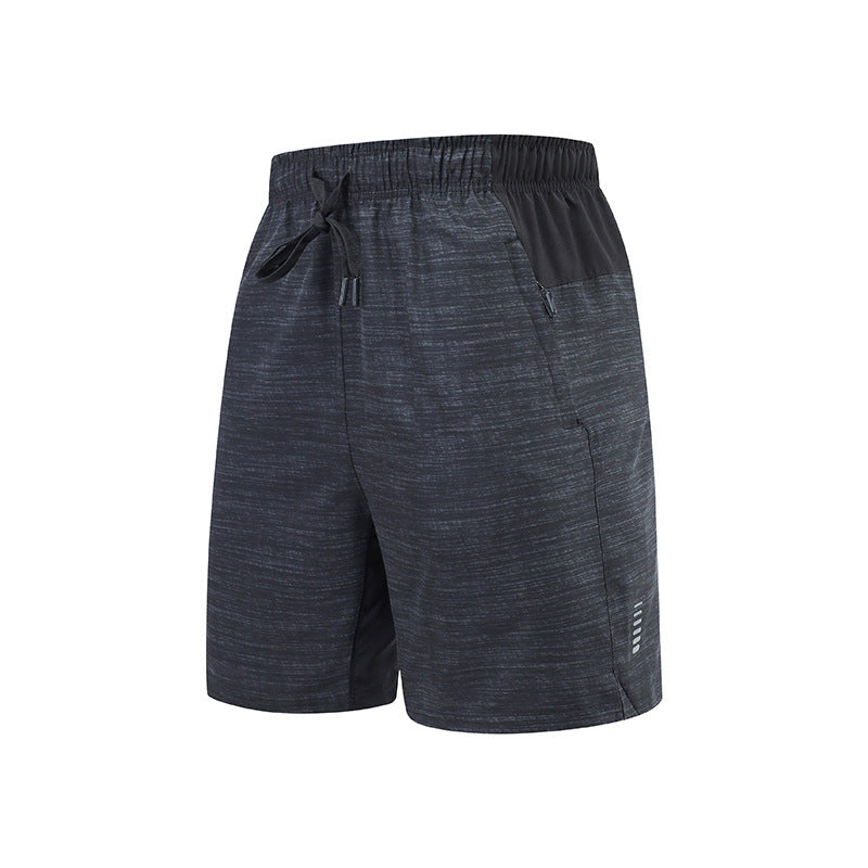 Men Fitness Zipper Pathwork Workout Cotton Shorts