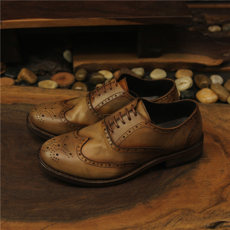 Men's Vintage Engraved Handmade Leather Shoes