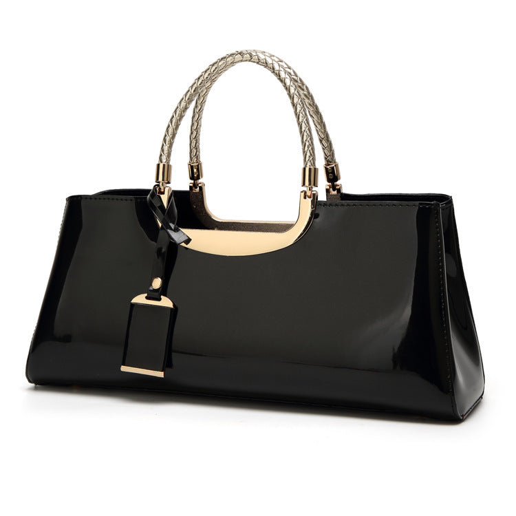 European And American Fashion Light Plastic Patent Leather Handbag