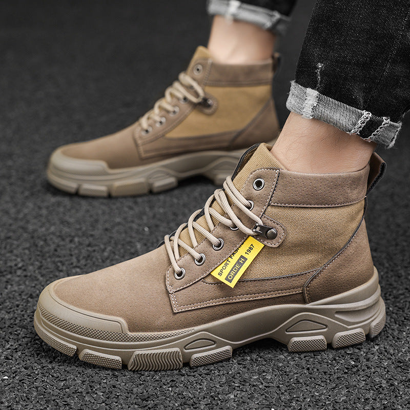 Men's British Casual High-Top Martin Boots with Artificial PU Upper