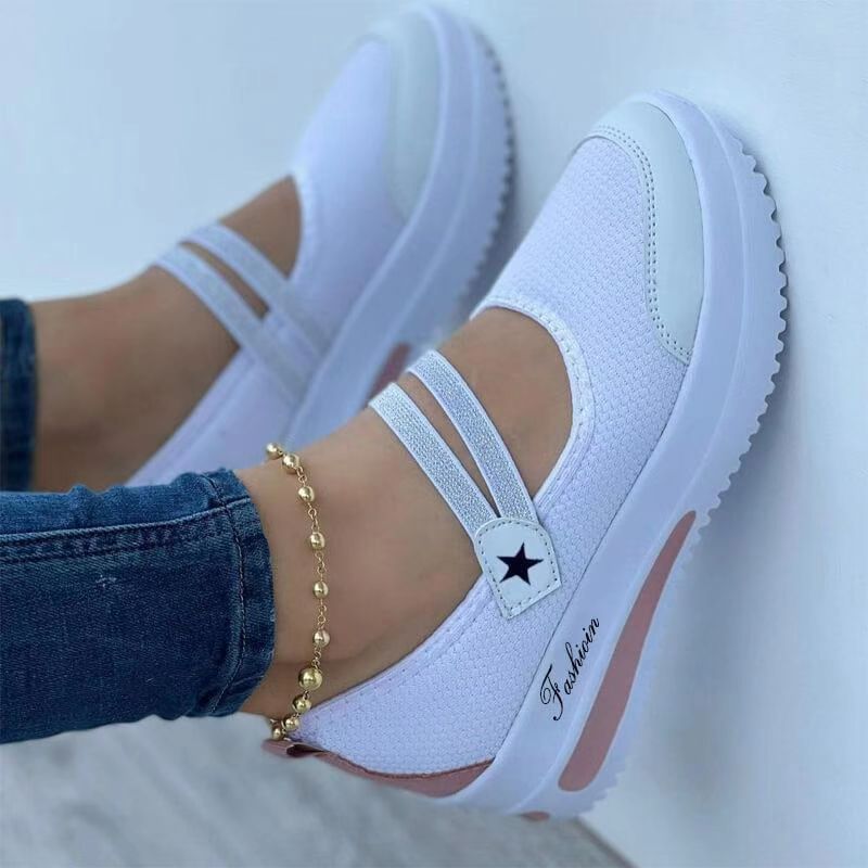 Flying Woven Solid Color Daily Low Top Wedge Round Toe Women's Shoes