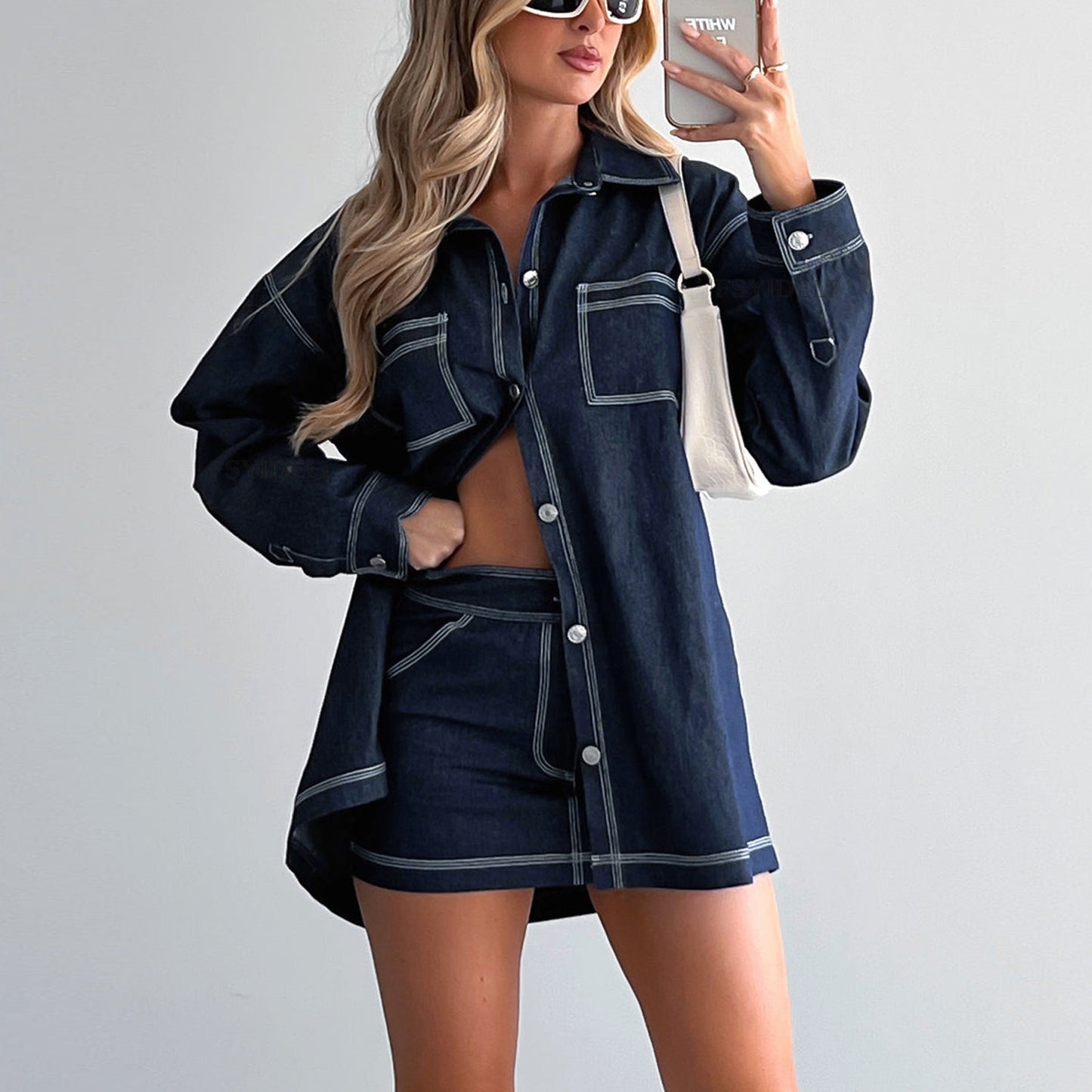 Casual Two-piece Denim Suit