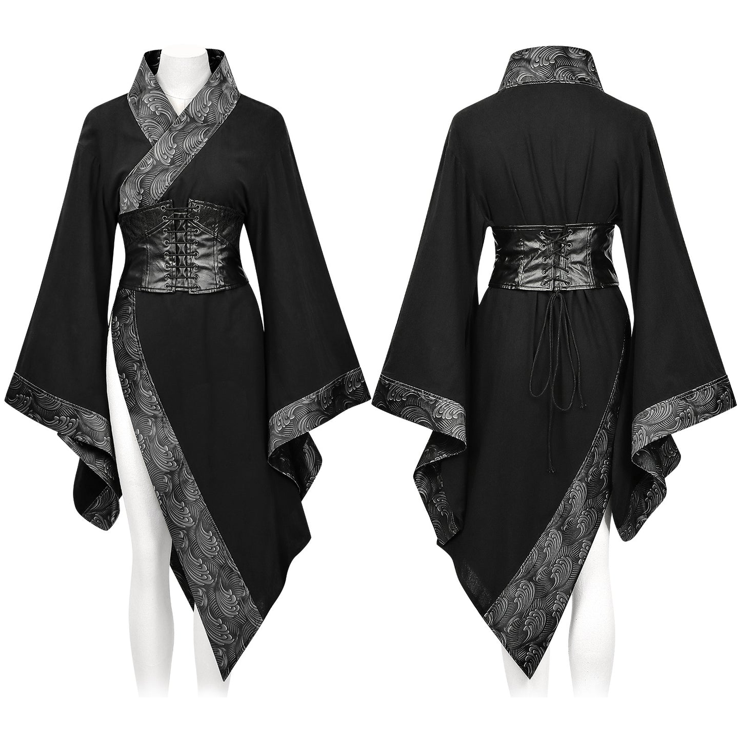 Robe courte rétro gothique américaine modifiée pour femme