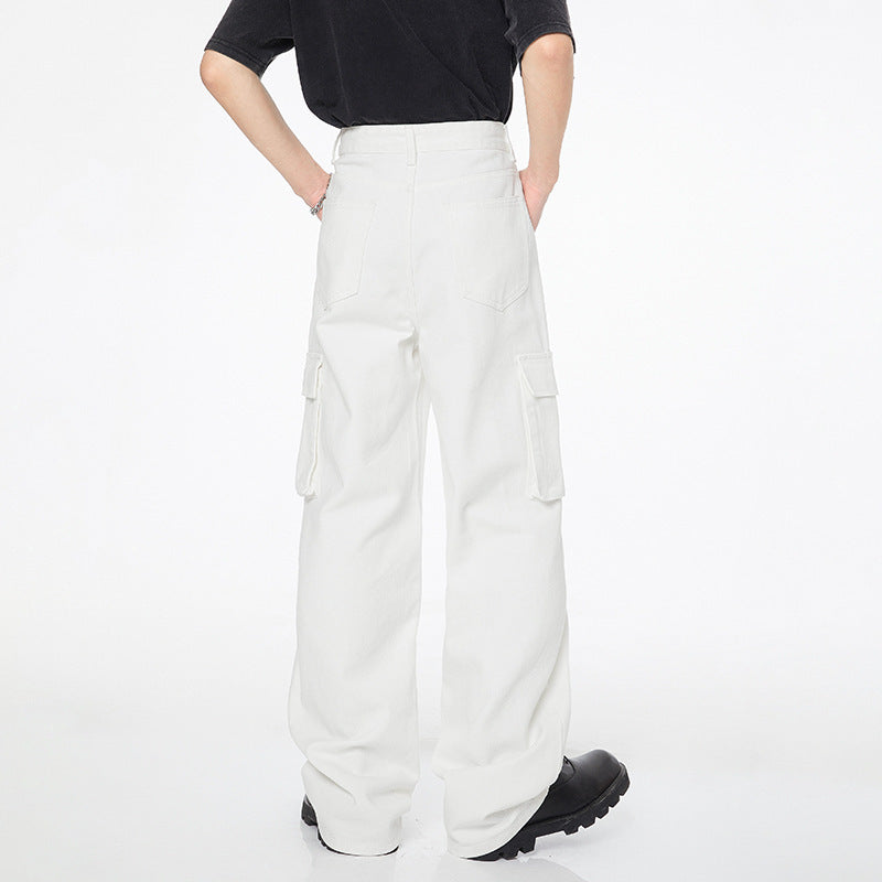 Men and Women Style Workwear Style White Jeans