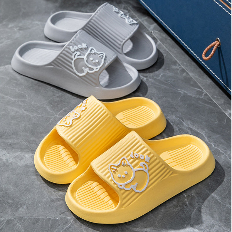 Cute Cat Home Slippers Bath Thick Platform Non-Slip Slides