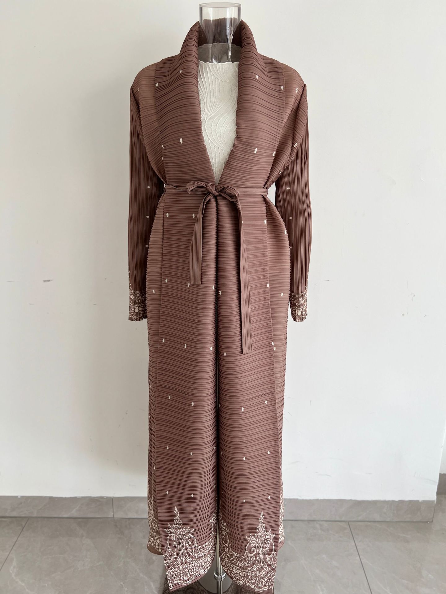 Trench polyvalent, abaya arabe élégante, imprimé
